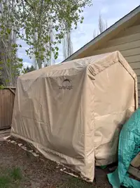 Shelter logic tarp shed 