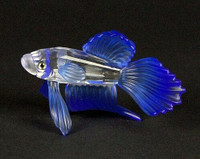 SWAROVSKI Crystal Figurine  ~  BLUE SIAMESE FIGHTING FISH  ~