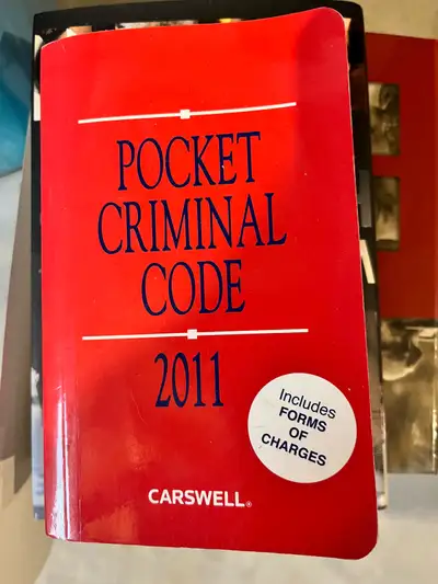 Offering a used copy of the Carswell 2011 Pocket Criminal Code, a handy reference for legal professi...