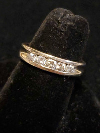 14k White Gold Diamond Band 0.30tcw Inscribed "Love Forever"