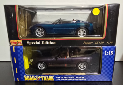 1:18 Diecast - Maisto - Jaguar XK & XKR - Blue - 1998 Jaguar XKR - Teal - 1999 Jaguar XK180 Good con...