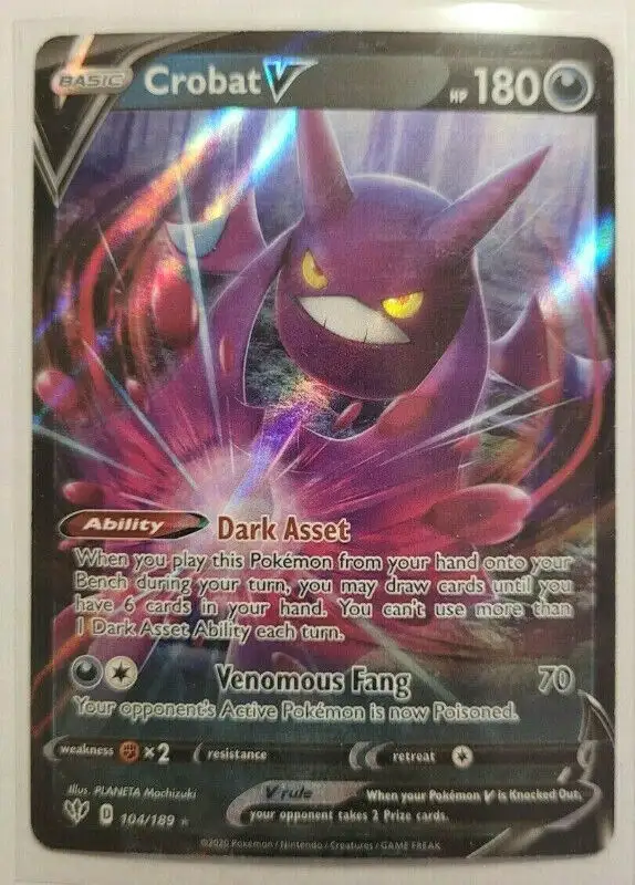 Pokemon Sword & Shield Darkness Ablaze Crobat V 104/189 NM/MT. in Arts & Collectibles in Longueuil / South Shore - Image 2