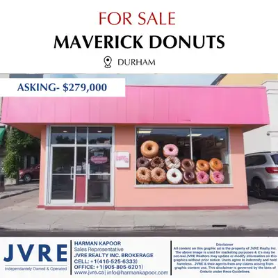 Premium Donut & Coffee Franchise – Ajax (Turnkey + Short Hours!) Exclusive Listed by Harman Kapoor –...