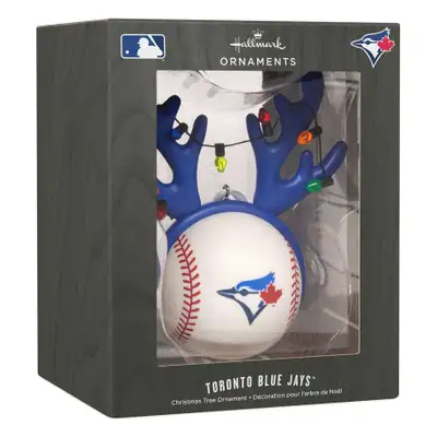BASEBALL COLLECTABLE Available Unique Tronto Blue Jays Ornament Baseball With Reindeer Ears With A S...