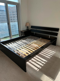 Queen bed frame with slats - great condition