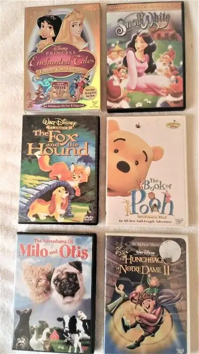 Kids Movies DVDs 6 for $5 Disney Classics Snow White, Pooh, View more