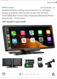 Brand new Portable Wireless CarPlay Touchscreen