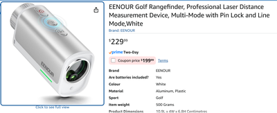 Golf Laser Rangefinder, Multi-Mode Distance Meter with Pin Lock, View more