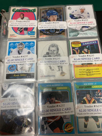 Vancouver Canucks HOCKEY CARDS BINDER Antique Mall Booth 263