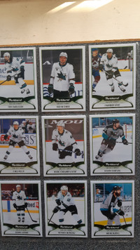2021-22 Parkhurst San Jose Sharks 10 basic Cartes hockey cards