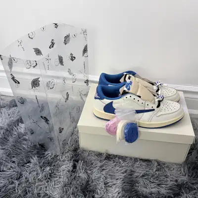 Jordan 1 Retro Low SP Fragment x Travis Scott Sail Military Blue, View more