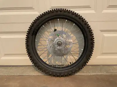 Brand new SRT front wheel for either Ktm 350 or exc f 500. Purchased brand new from valleymotosports...