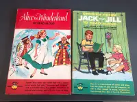 Alice in Wonderland and Jack and Jill vintage books