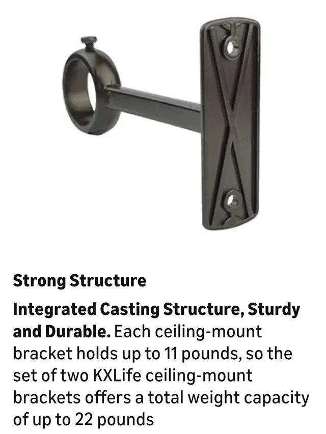 Ceiling Curtain Rod Brackets (Black)552036928282972164