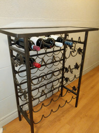 Wine rack with glass top