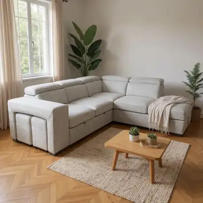 Sofa Lit Sectionnel Gris Clair BRAND NEW, View more