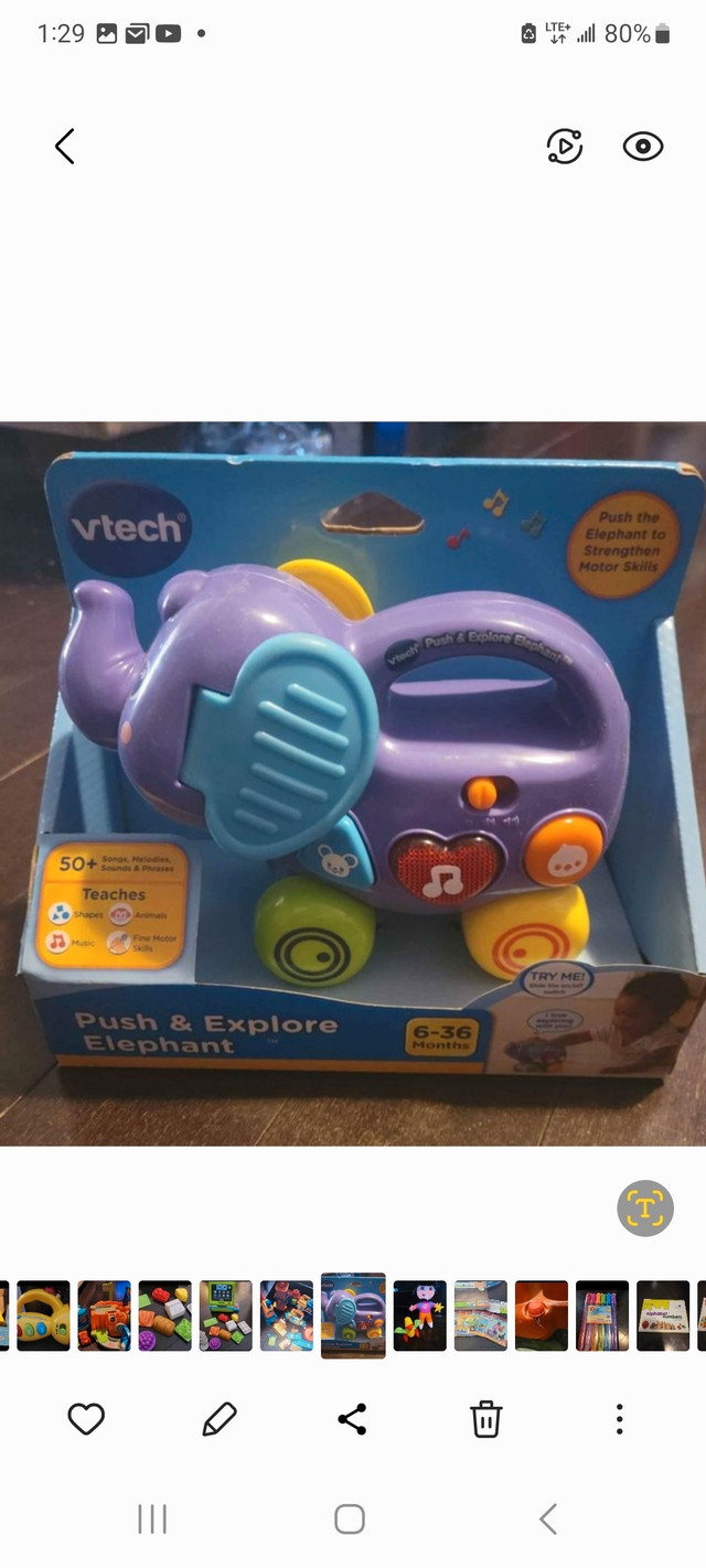 Vtech push and explore elephant (new in box) in Toys & Games in Oakville / Halton Region