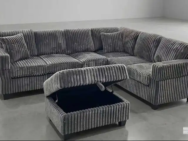7 Seater Corduroy Sofa Sectional in Couches & Futons in Sarnia - Image 2