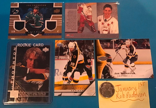 NHL Future HOFer Joe Thornton Dual Jersey Card, 2 Rookies more in Arts & Collectibles in Guelph - Image 2