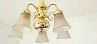 Vintage Brass Chandelier Light Fixture