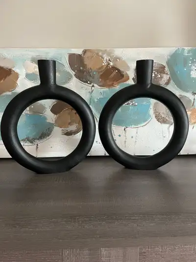 Set of 2 Black Decorative Vases-price is for both, View more