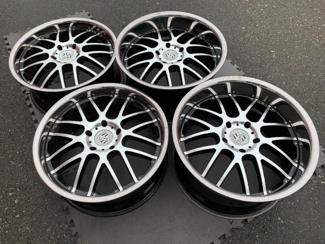 Set of NICE AfterMarket 20X8.5/10.5 Porsche rims wide Body fitmt in Tires & Rims in Delta/Surrey/Langley