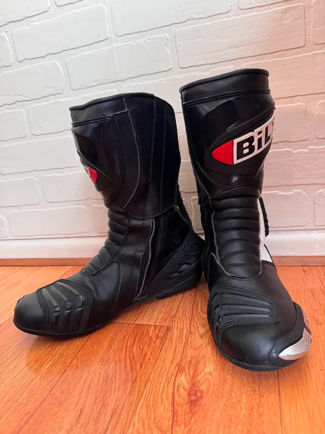 BiLT Motorcycle Racing Boots - Size 42 (US 9) - Black/White in Men's Shoes in City of Toronto - Image 6