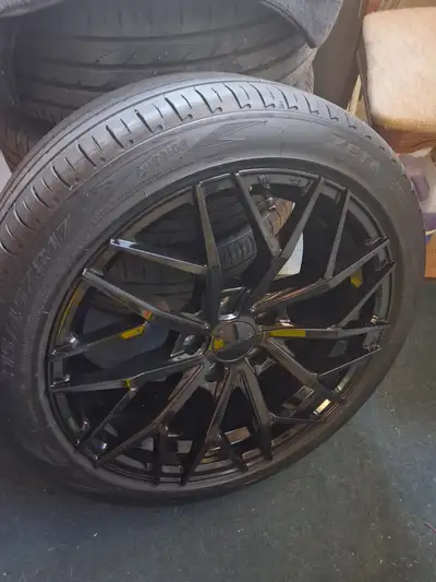 Jantes 17po, Ruffino Wheels sport noir lust. Pneus Alventi Zeta 17po, été