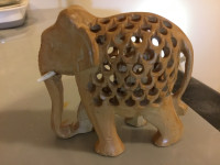 Nice pregnant elephant of wood curving 4”x3.5”x2”