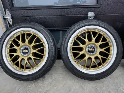 BBS 738 17” Wheels 5x114.3 , Firestone Firehawk Indy Taken off Nissan Silvia S15