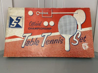 VINTAGE TABLE TENNIS PADDLES NET BALLS IN ORIGINAL BOX COMPLETE