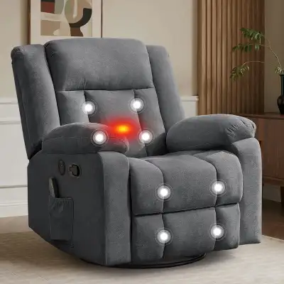 Recliner Sofa Chair with Heat / Massage /  360° / USB Ports, View more