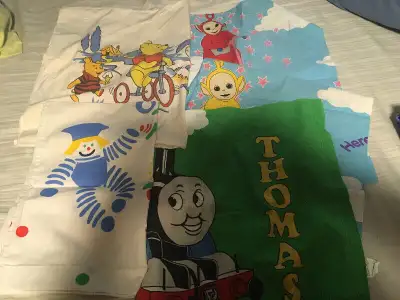 Vintage pillowcases teletubbies, Winnie the Pooh, Thomas, View more