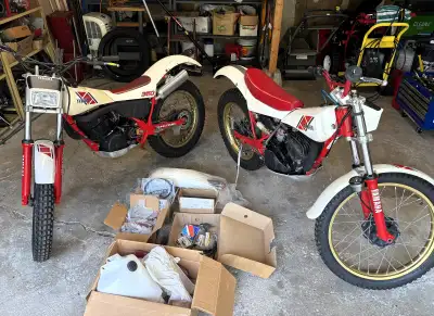 1985 and 1986 Yamaha TY350 Trials bikes. Both in reasonable condition. Tires in very good shape. Com...