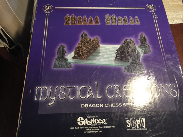 MYSTICAL CREATIONS Dragon Chess Set w/ Sculpted resin pieces in Toys & Games in City of Toronto