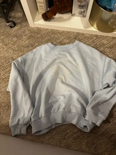 SIZE:XS American Eagle baby blue car graphic crewneck! Super cute vintage-inspired design with a sof...