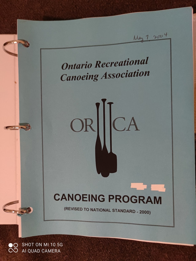 ORCA Canoeing Program binder - free in Free Stuff in City of Toronto - Image 2