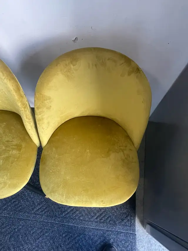 2 NEW Yellow Velvet Dining Chairs    in Chairs & Recliners in London - Image 8