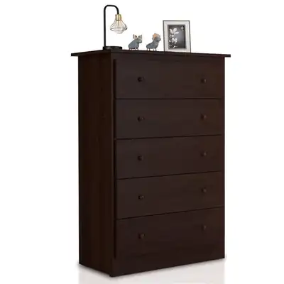 Espresso Dresser with 5 Drawers, View more