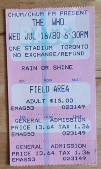 The Who Ticket Stub
