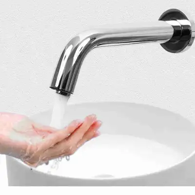 G1/2in Wall Mount Automatic Faucet with Automatic Sensing Induction Sensor Stainless Steel Water Fau...