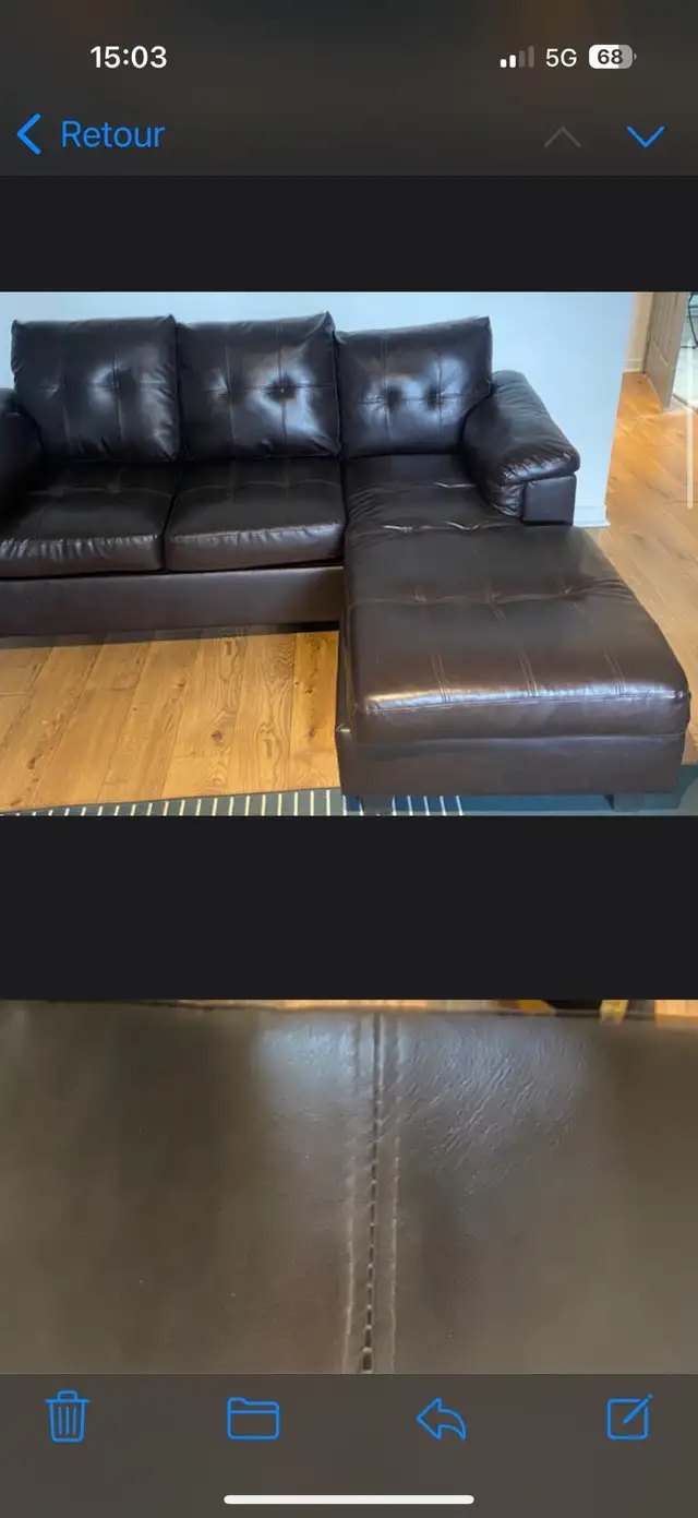 canapé noir in Couches & Futons in Longueuil / South Shore - Image 2