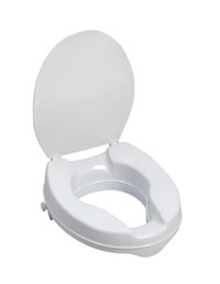 AquaSense Raised Toilet Seat with Lid, 4-Inches White $39 New