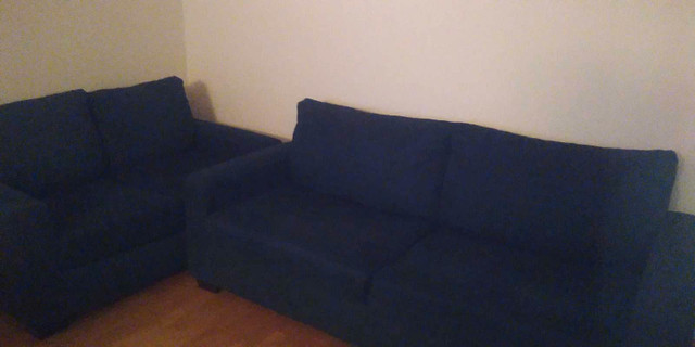 Navy Blue Sofa and Love Seat Ashley Furniture Couch Set Mint Con in Couches & Futons in Saint John - Image 3