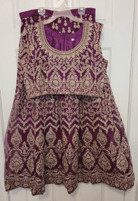 Purple Lehenga with Bangles and Necklace - Size 42 - USED ONCE