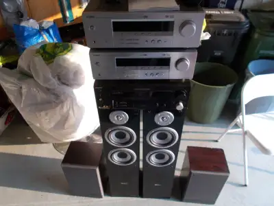 3 Stereo Receivers & 2 Sets of Speakers Sold as a Bundle, View more