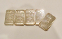 Vintage Johnson Matthey silver bars consecutive serial numbers