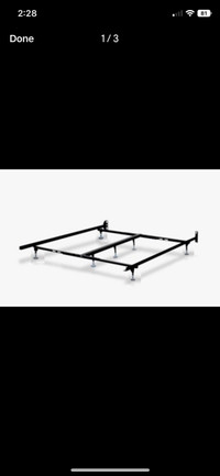 7-Leg Adjustable Metal Bed Frame with free IKEA headboard