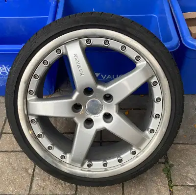 nice set of rare retro Hamann PG2 2 piece wheels and tires 19 x 8.5 35ET offset 235/35r19 bridgeston...