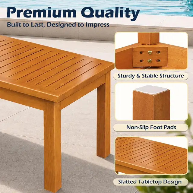 Outdoor Teak Coffee Table, Wooden Patio Coffee Table in Dining Tables & Sets in Oakville / Halton Region - Image 3